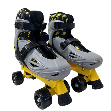 Squad Skates x Batman DC Adjustable Roller Skates for Kids Quad Skates (S/M/L) EU31 to EU42 Black/Gray