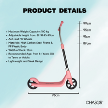 Load image into Gallery viewer, Chaser T1 Manual Kick Scooter for Kids, Teens to Adult Scooter -Blue