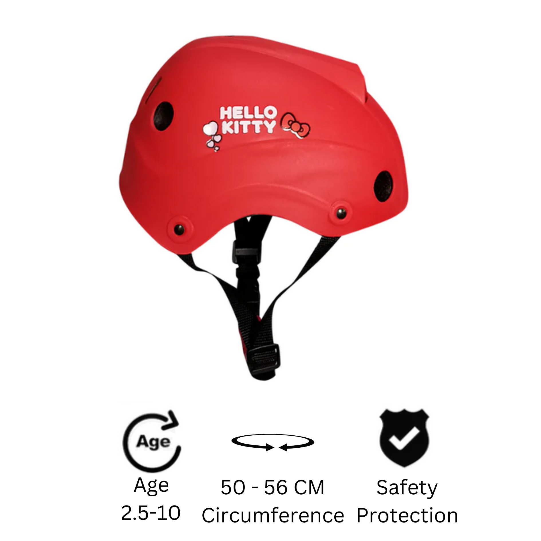 Chaser Sanrio Hello Kitty Kids Active Helmet for Skate Scooter Bike Helmet for Kids GX K9 in Red