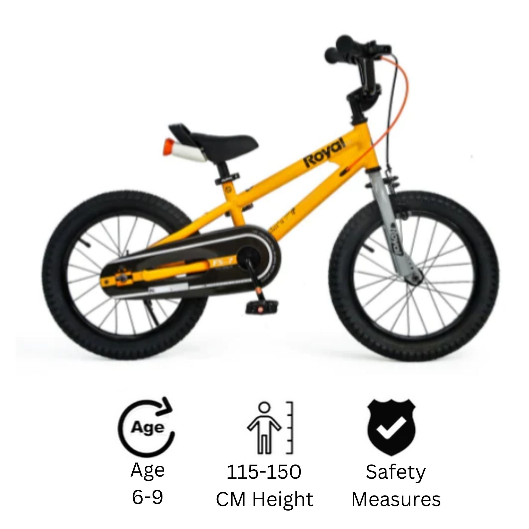 RoyalBaby Freestyle 7.0 Kids Bike 18 for 6 9 Years Old 18B GP in Yellow